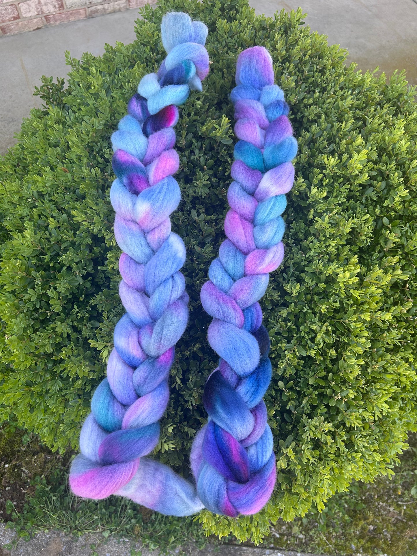 Hand Dyed Merino Wool Roving for Spinning, Felting (50-100g) | Cosmic Violet