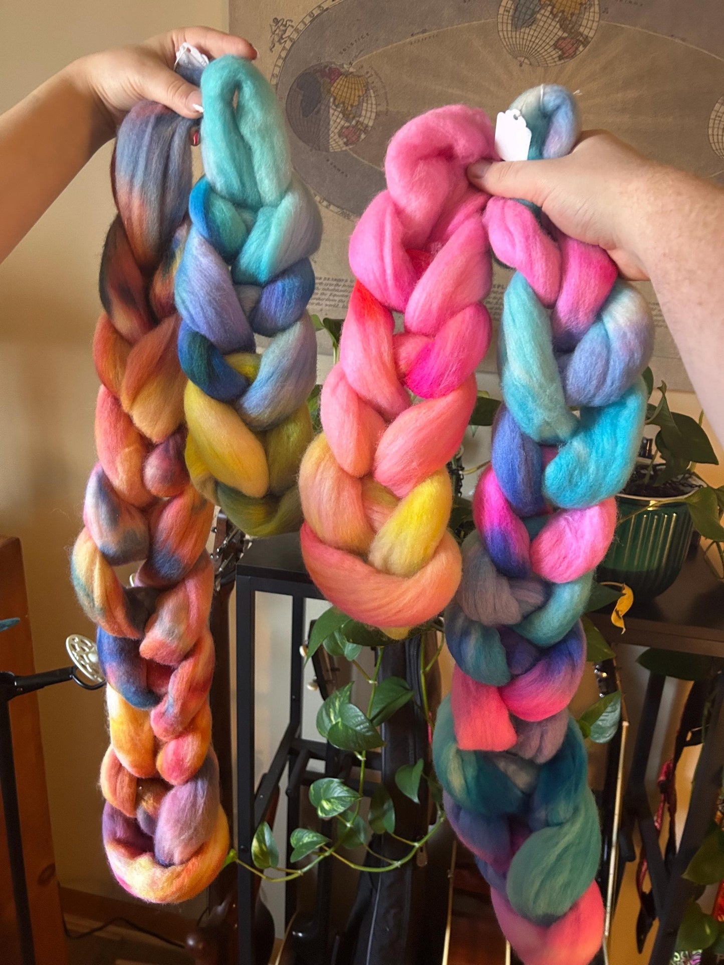 Hand Dyed Merino Wool Roving for Spinning, Felting (50-100g) | Ironsides