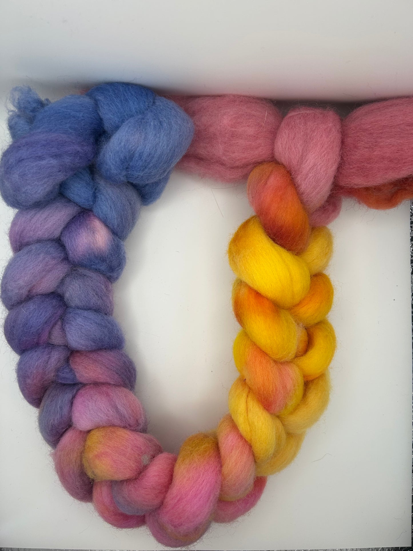 Hand Dyed Falkland Wool Roving for Spinning, Felting (50-100g) |Morning Glory