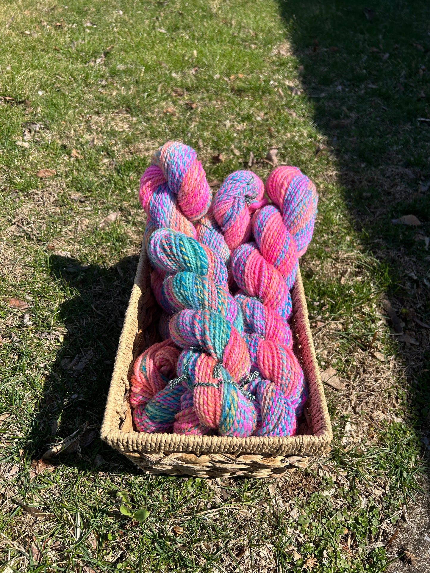 Hand Spun Yarn | Sunset Fractal | 100g Hank