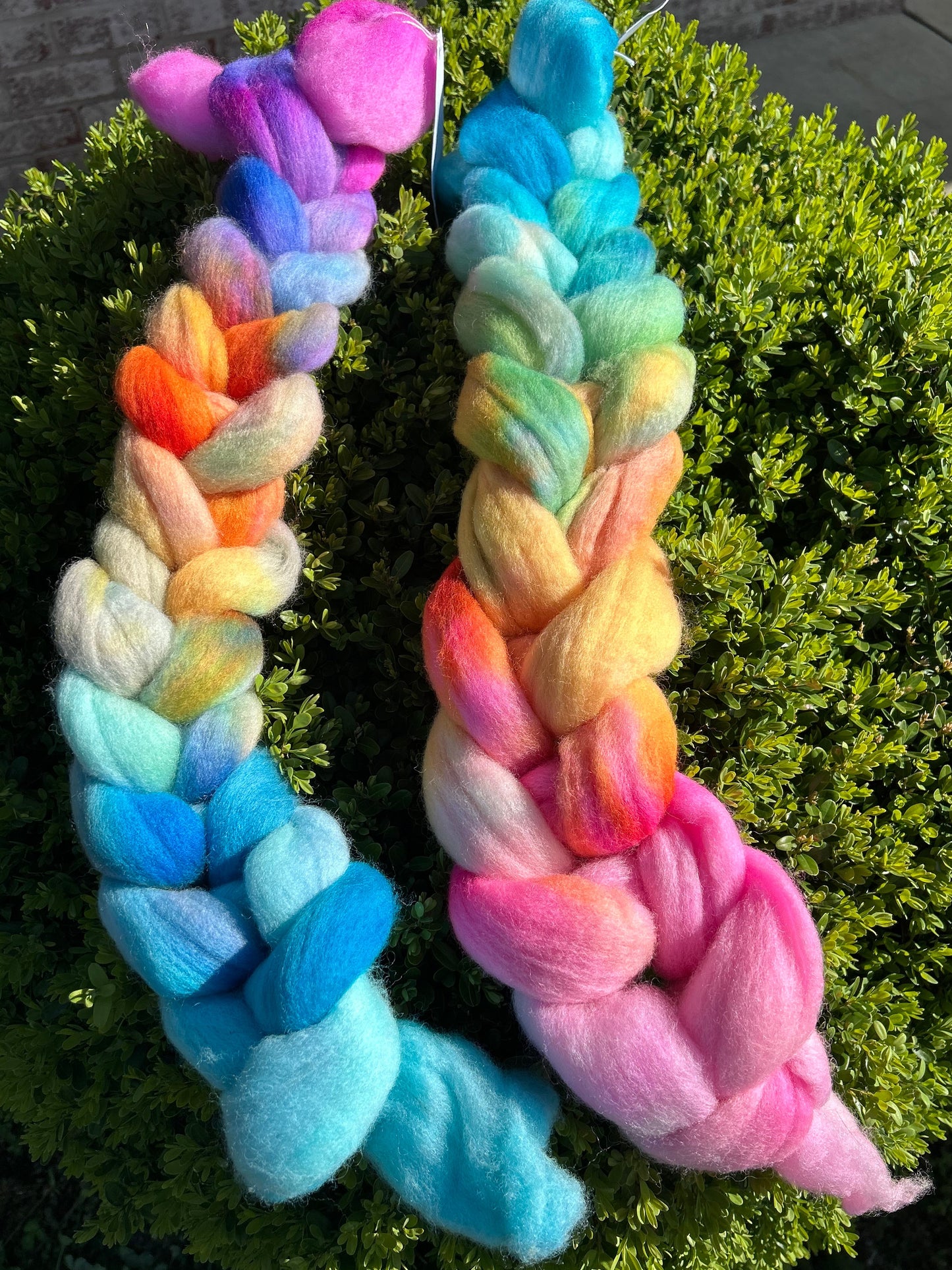Hand Dyed Merino Wool Roving for Spinning, Felting (50-100g) | Sunset