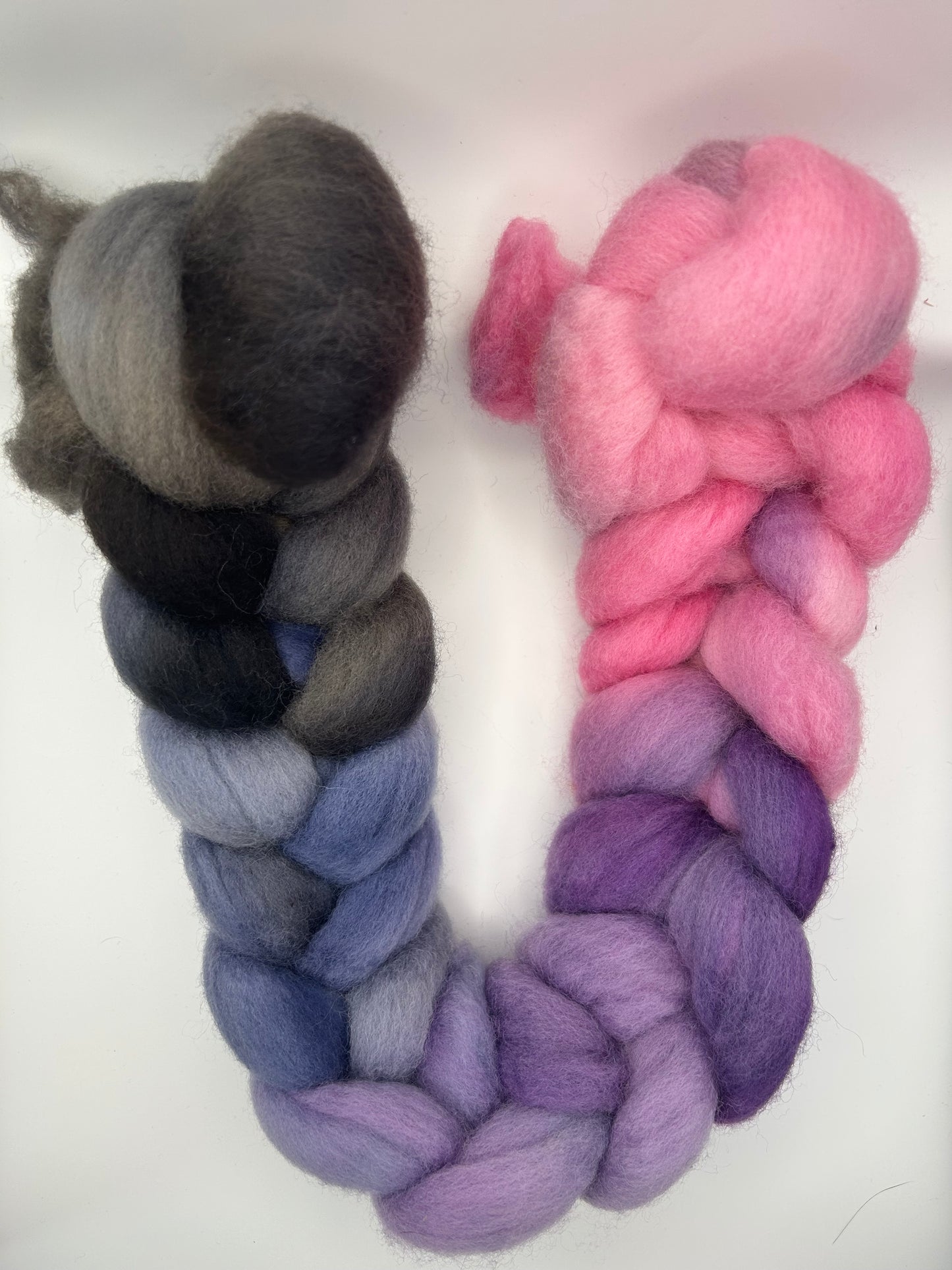 Hand Dyed Falkland Wool Roving for Spinning, Felting (50-100g) | Moonbow
