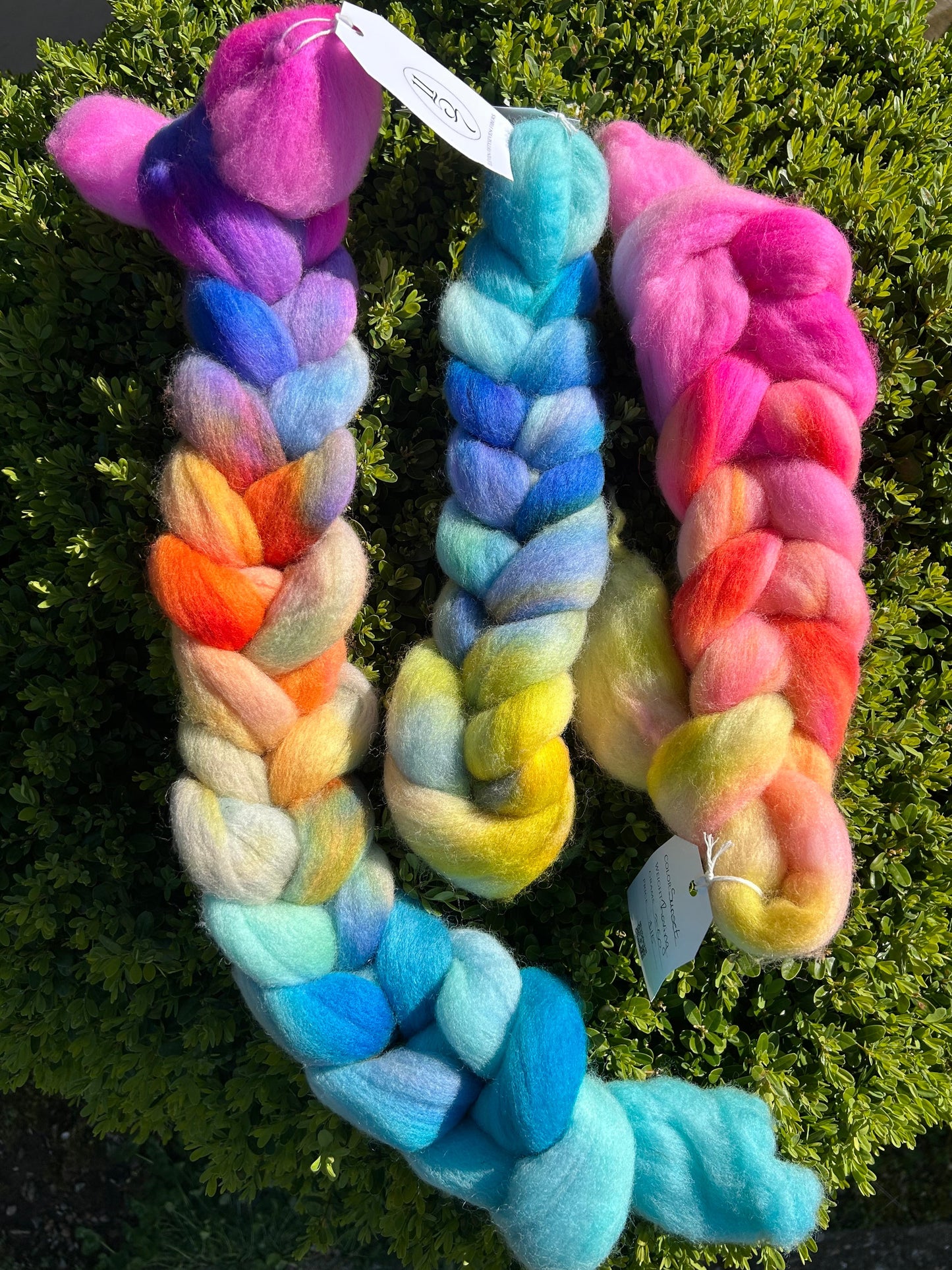 Hand Dyed Merino Wool Roving for Spinning, Felting (50-100g) | Sunset