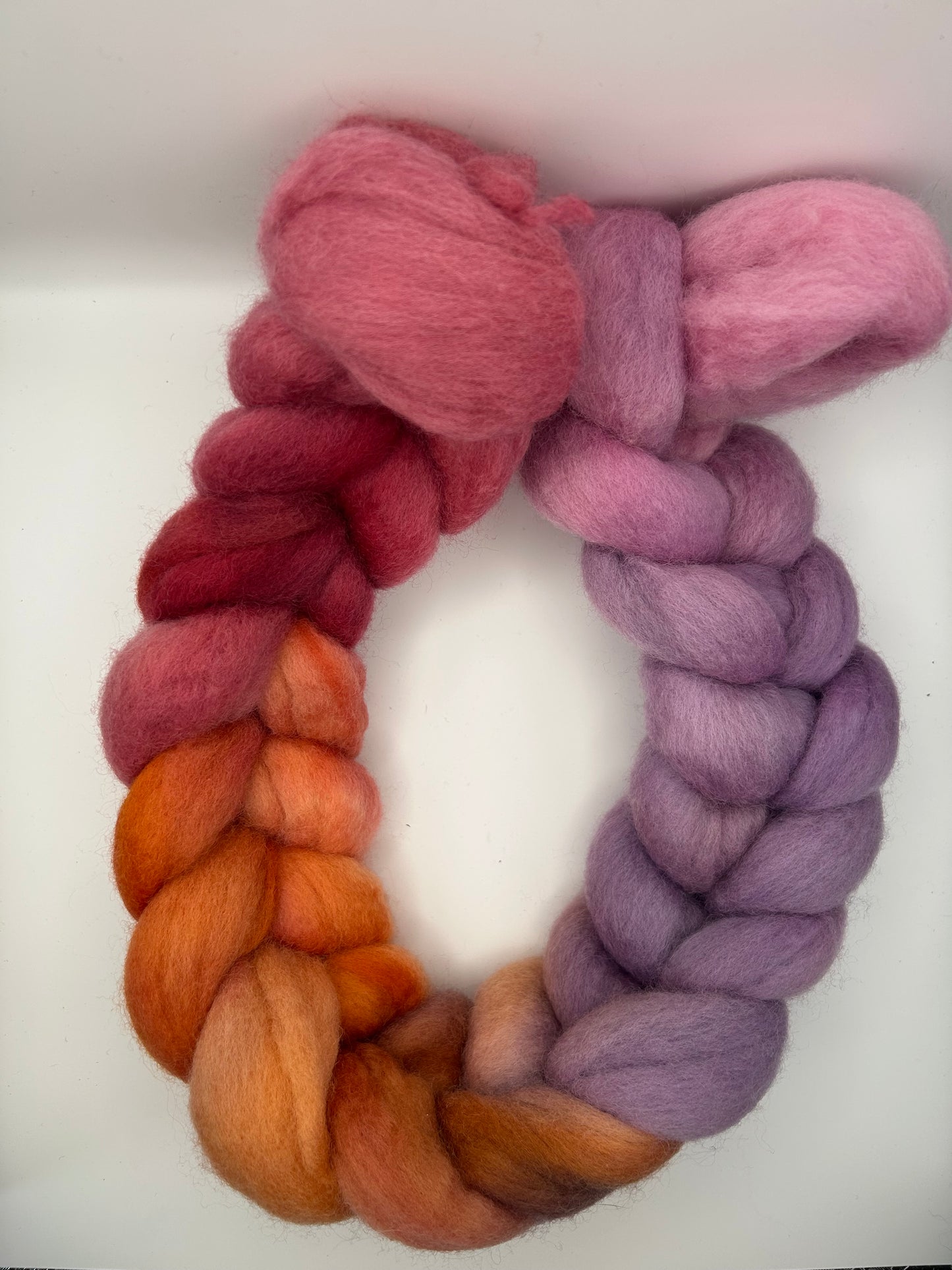 Hand Dyed Falkland Wool Roving for Spinning, Felting (50-100g) | Ember