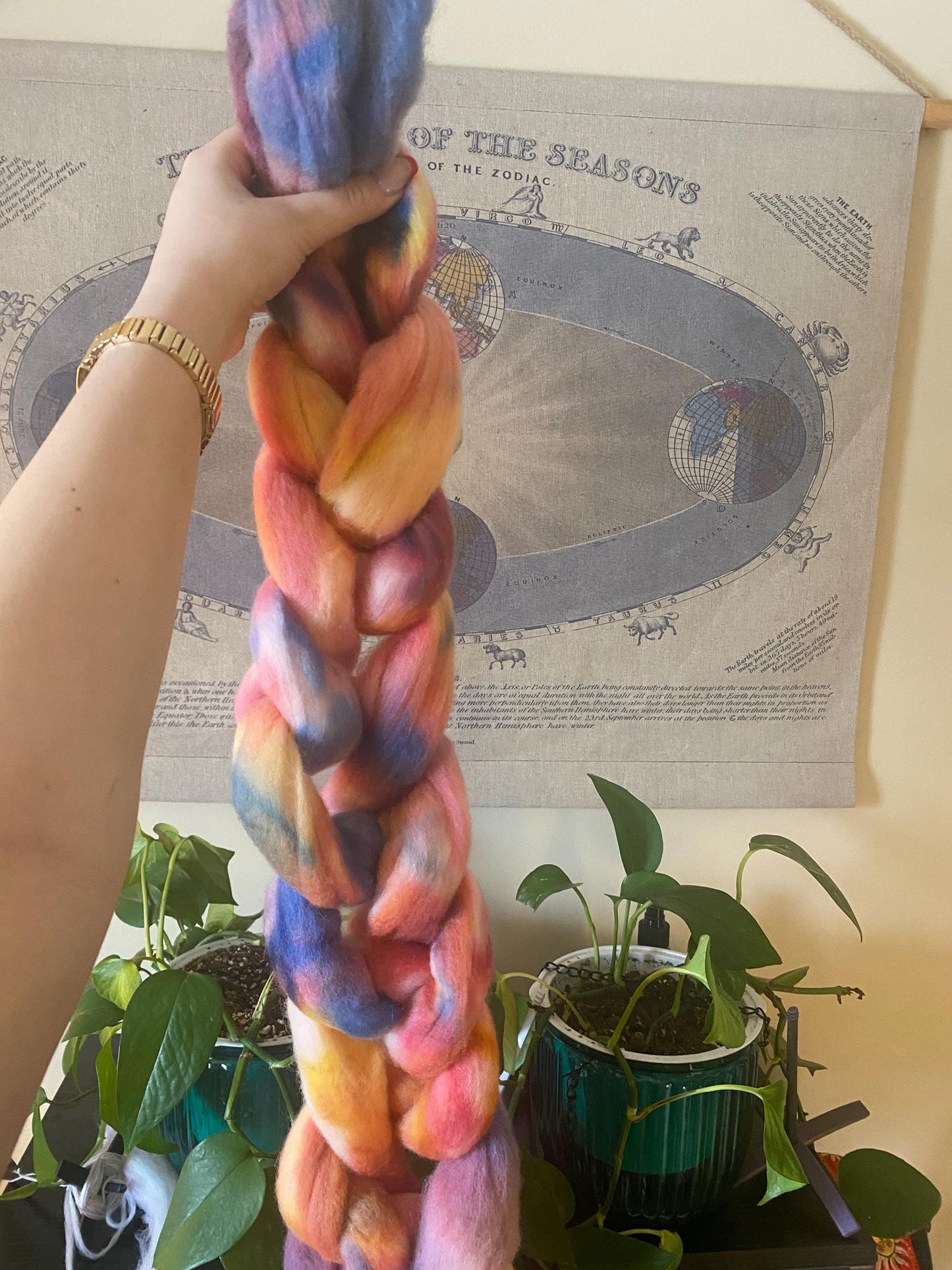 Hand Dyed Merino Wool Roving for Spinning, Felting (50-100g) | Ironsides